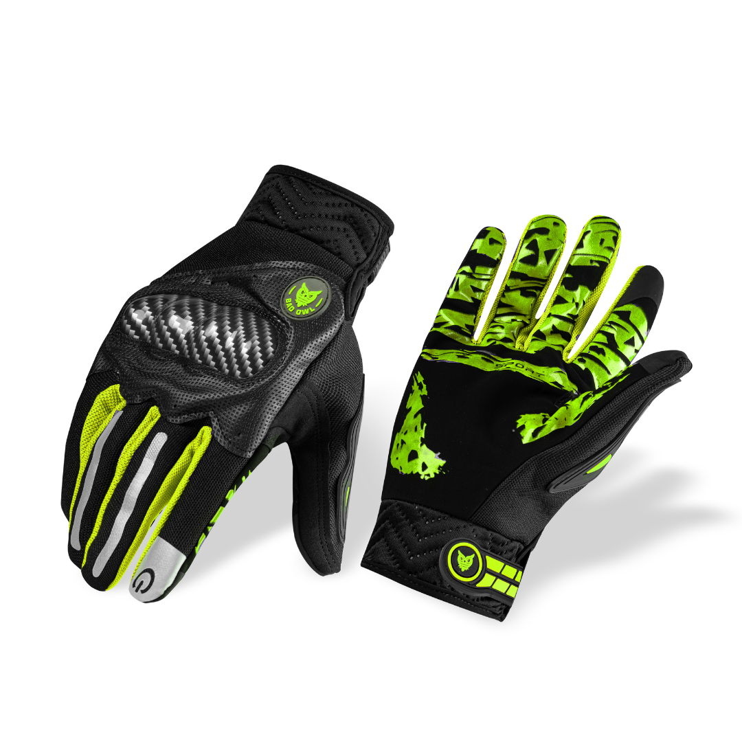 BADOWL Carbon Fiber PVC Knuckle Protection Riding Gloves