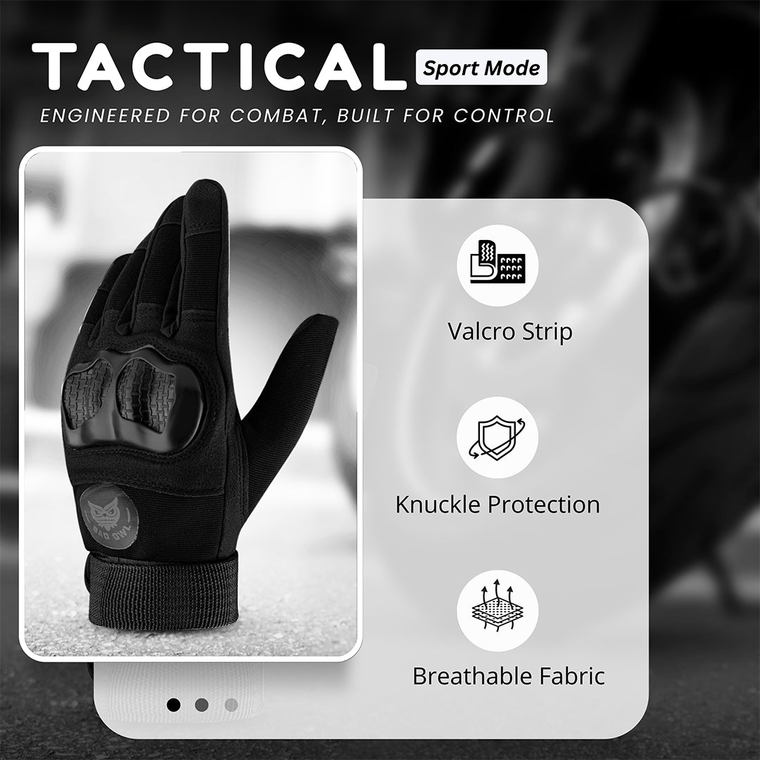 BADOWL GRIPTOR Motorcycle Riding Gloves for Men and Women with Knuckle Protection
