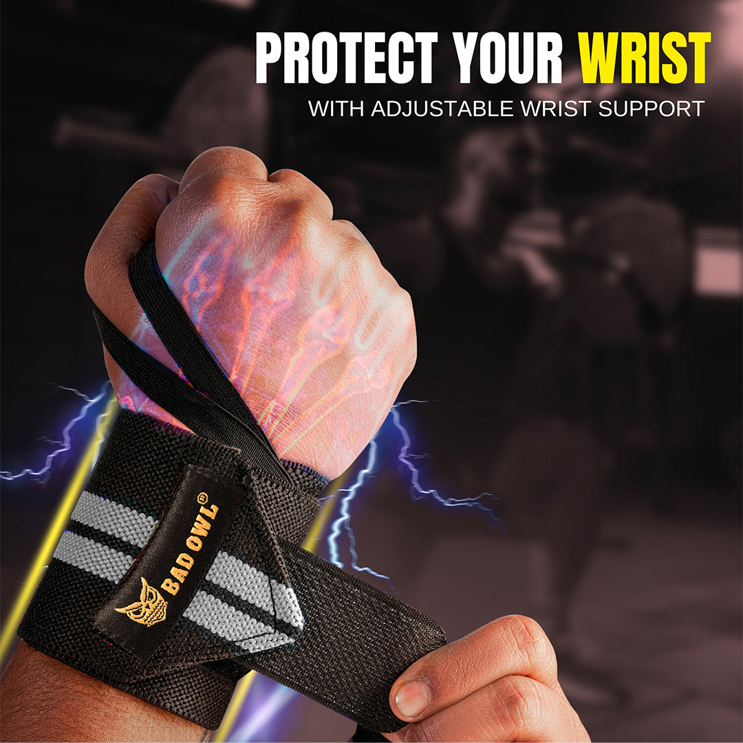 Bad OWL Wrist Support for Gym & Fitness Grey