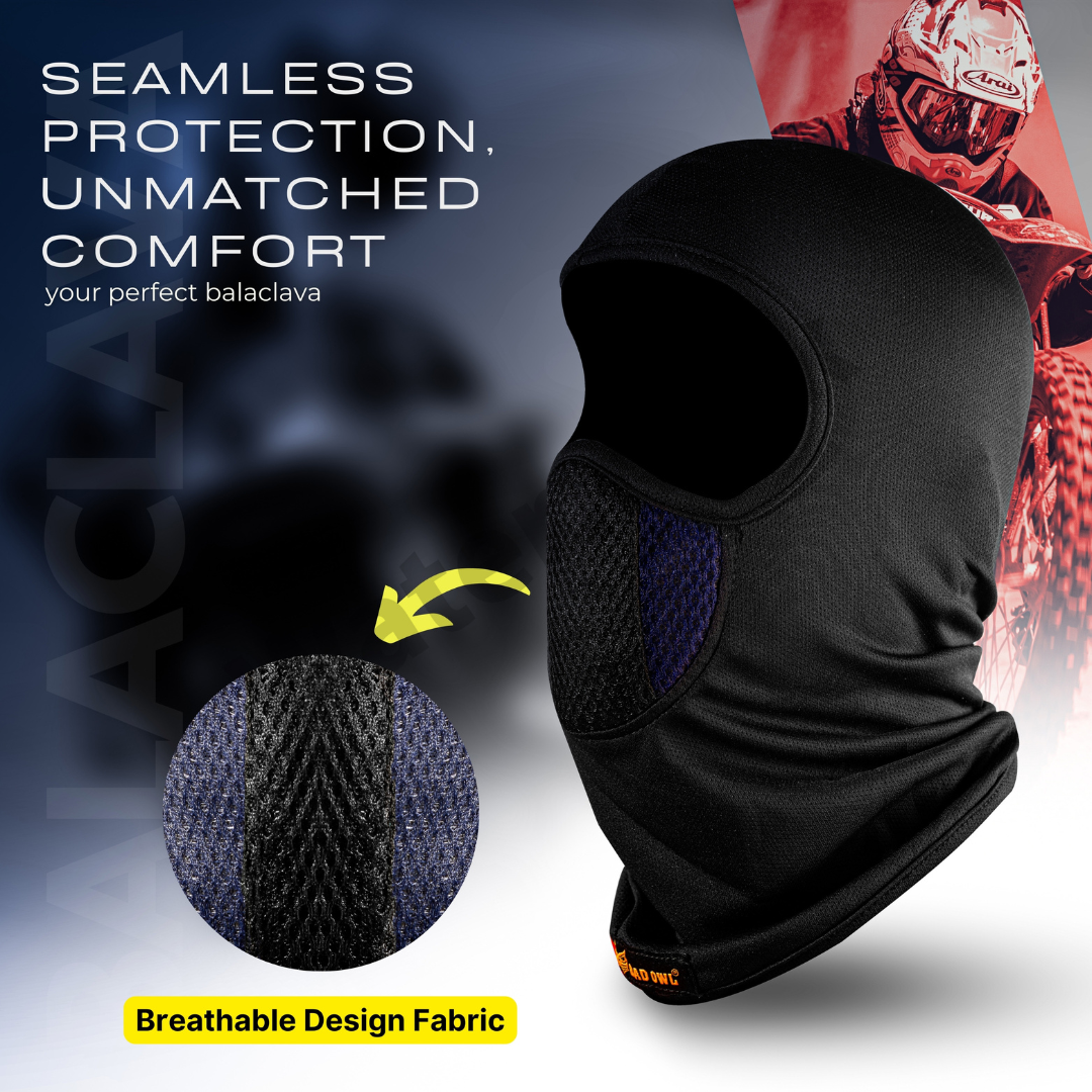 BADOWL Full Face Balaclava for Men & Women ( Blue) - UV Protection, Breathable & Stretchable Fabric.