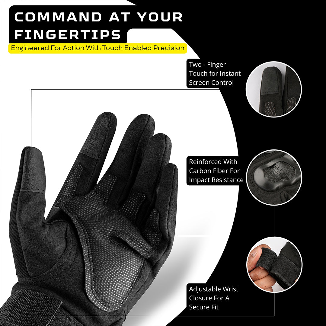 BADOWL GRIPTOR Motorcycle Riding Gloves for Men and Women with Knuckle Protection