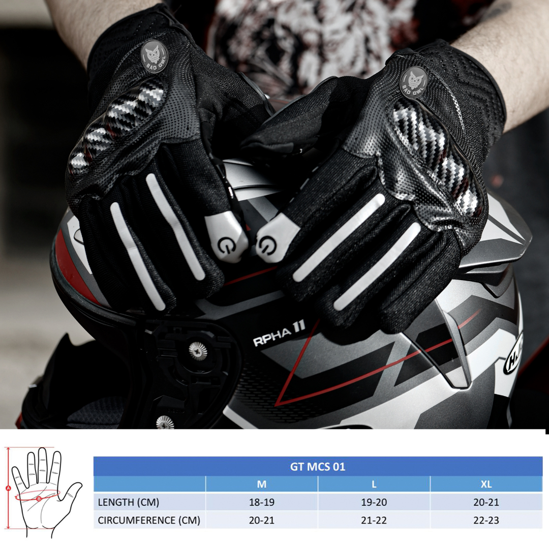 BADOWL Carbon Fiber PVC Knuckle Protection Riding Gloves