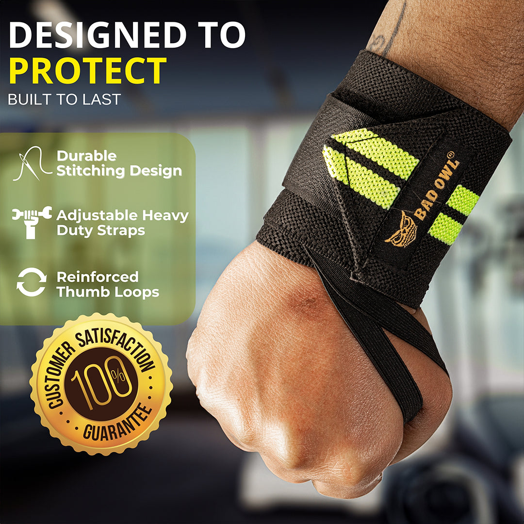 Bad OWL Wrist Support for Gym & Fitness Green