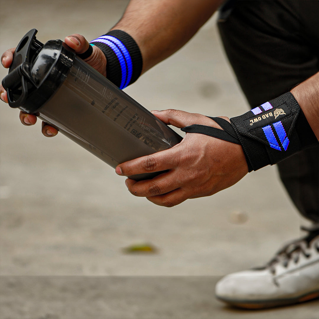 Bad OWL Wrist Support for Gym & Fitness Blue
