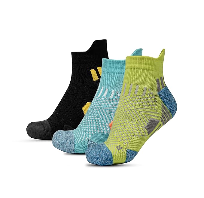 Powerstep Sports Socks – Cushioned Ankle Socks for Running, Gym & Training - Pack of 3 (Unisex)