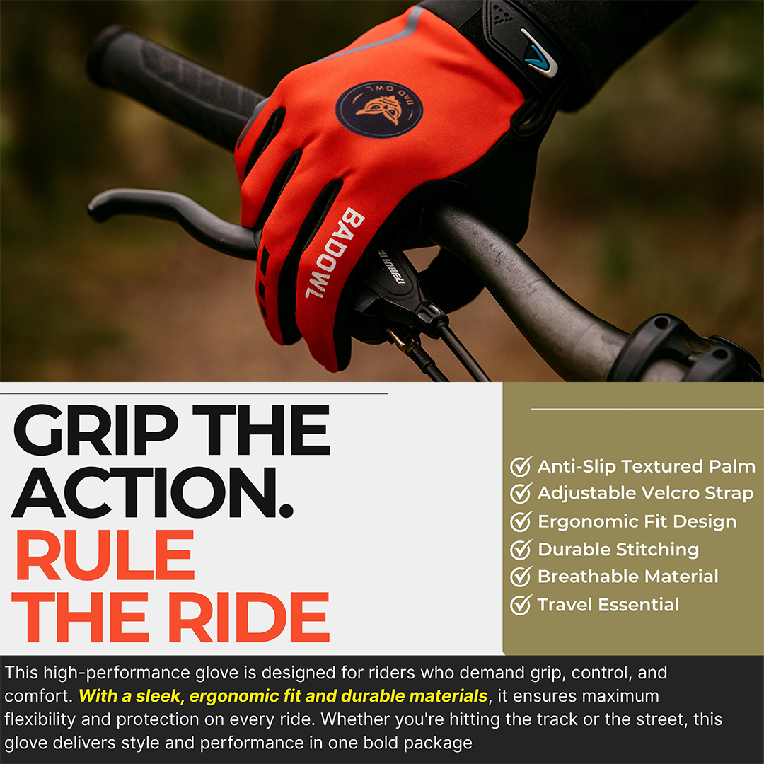 BADOWL Street Hawk Bike Riding Gloves for Men and Women