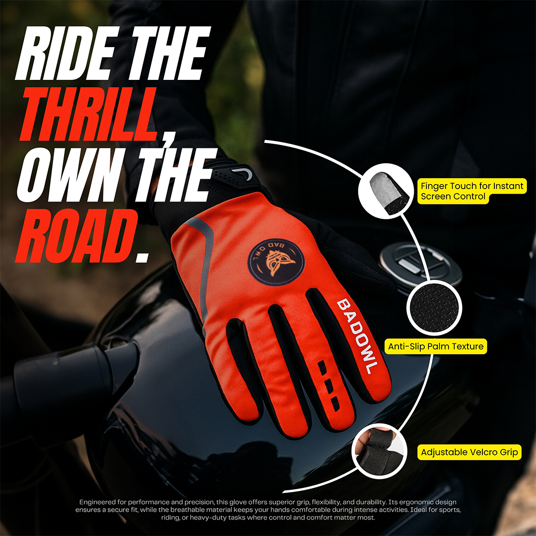 BADOWL Street Hawk Bike Riding Gloves for Men and Women