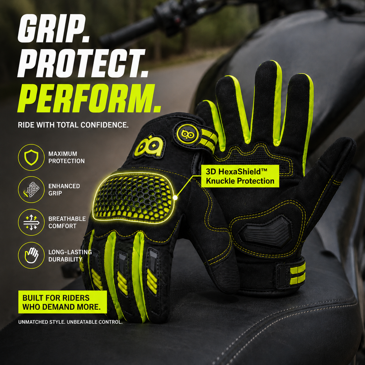 STRIKE FORCE Gloves | Professional-Grade Protection for Riders