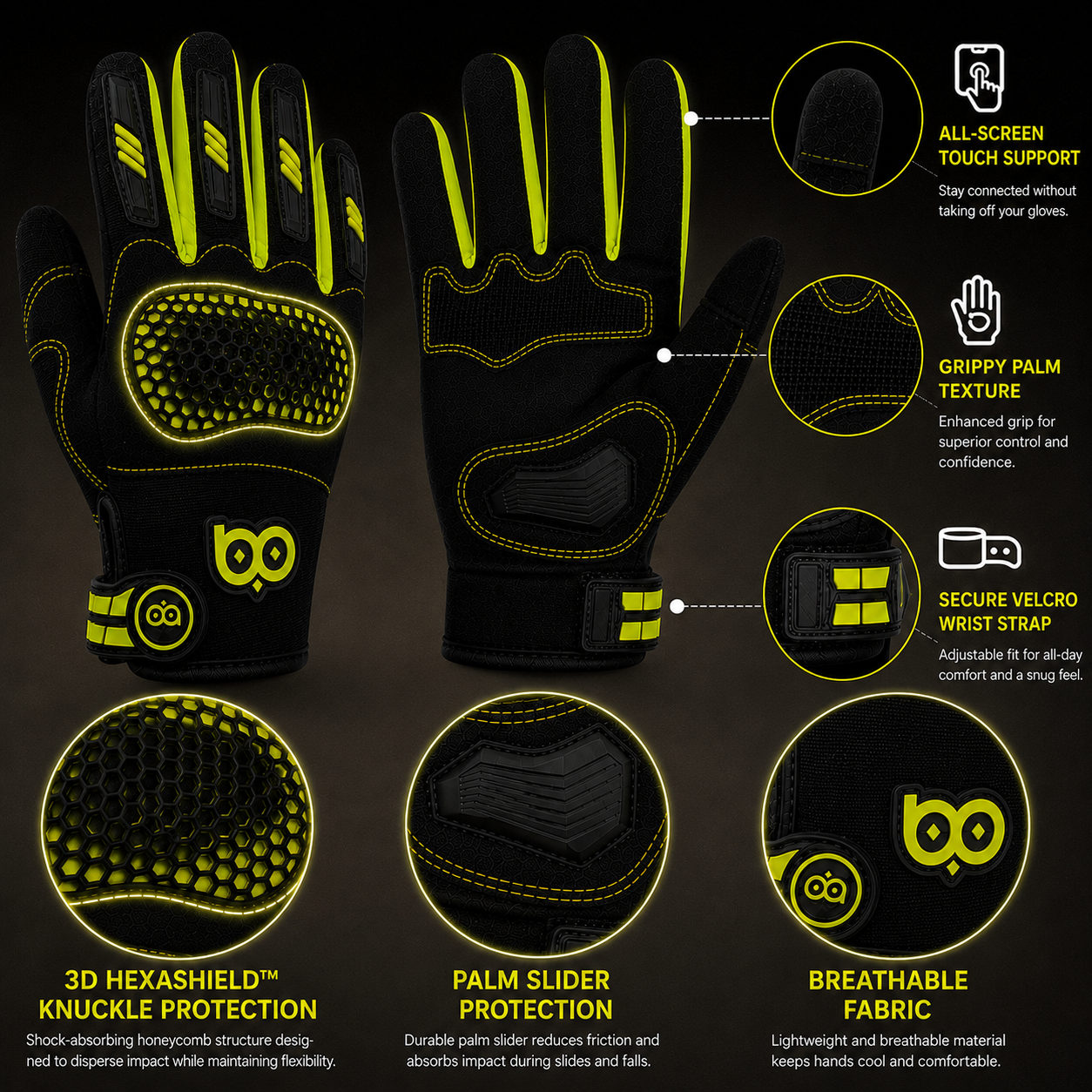 Hexa Gloves | Professional-Grade Protection for Riders