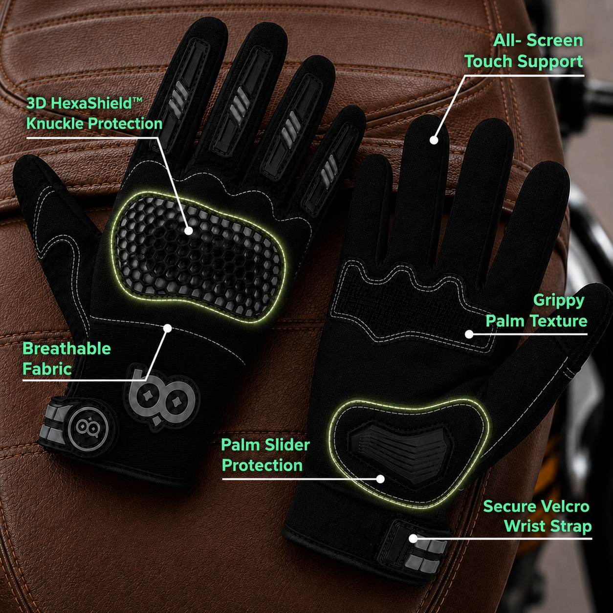 Hexa Gloves | Professional-Grade Protection for Riders