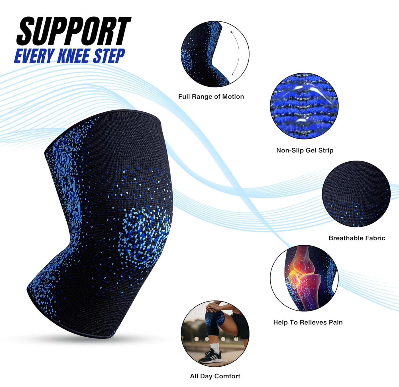 Orthon Knee Cap Support for Men & Women | Compression Knee Brace