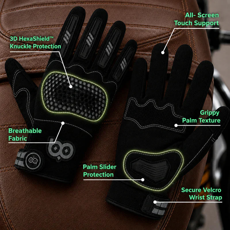 Hexa Gloves | Professional-Grade Protection for Riders