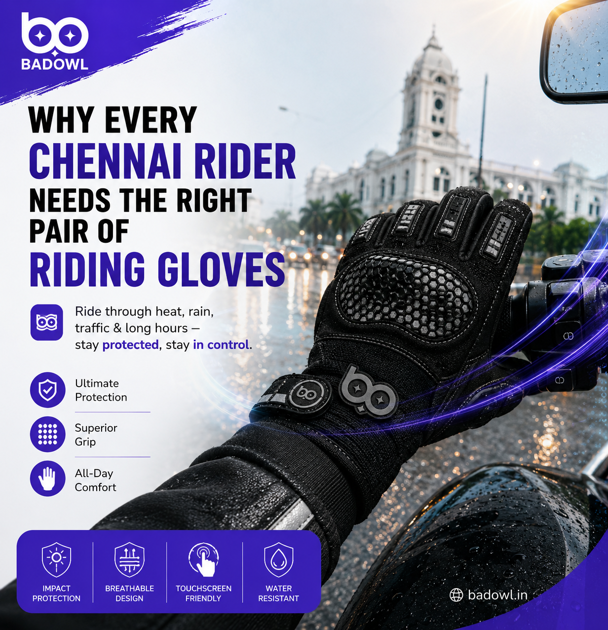 Why Every Chennai Rider Needs the Right Pair of Riding Gloves