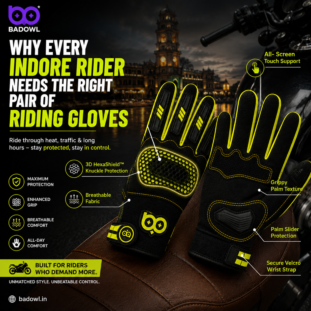 Why Every Indore Rider Needs the Right Pair of Riding Gloves
