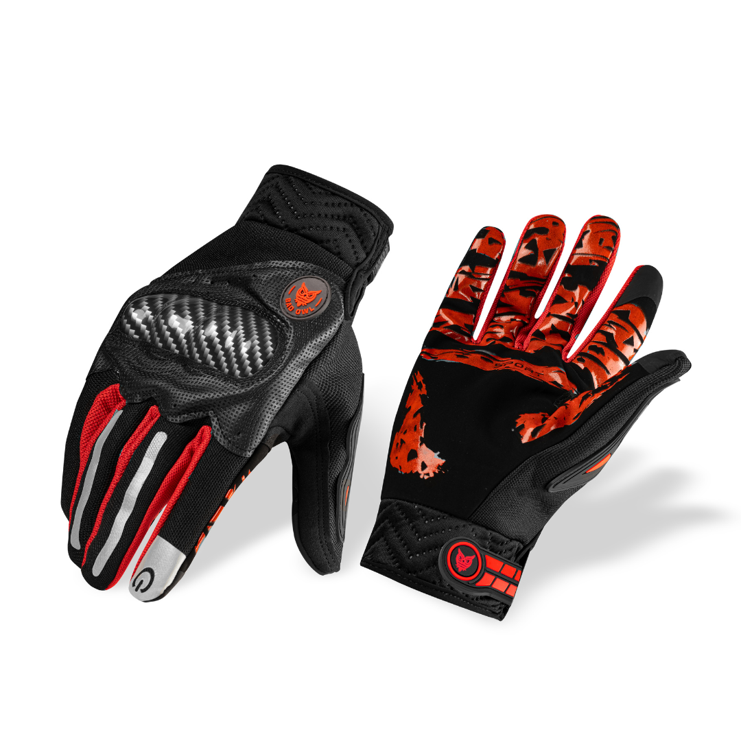 BADOWL Carbon Fiber PVC Knuckle Protection Riding Gloves