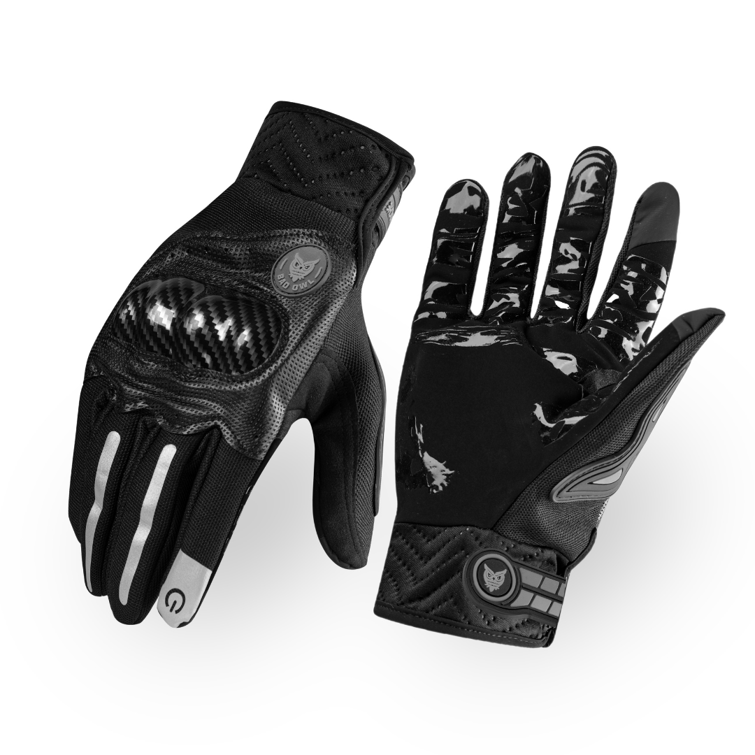 BADOWL Carbon Fiber PVC Knuckle Protection Riding Gloves