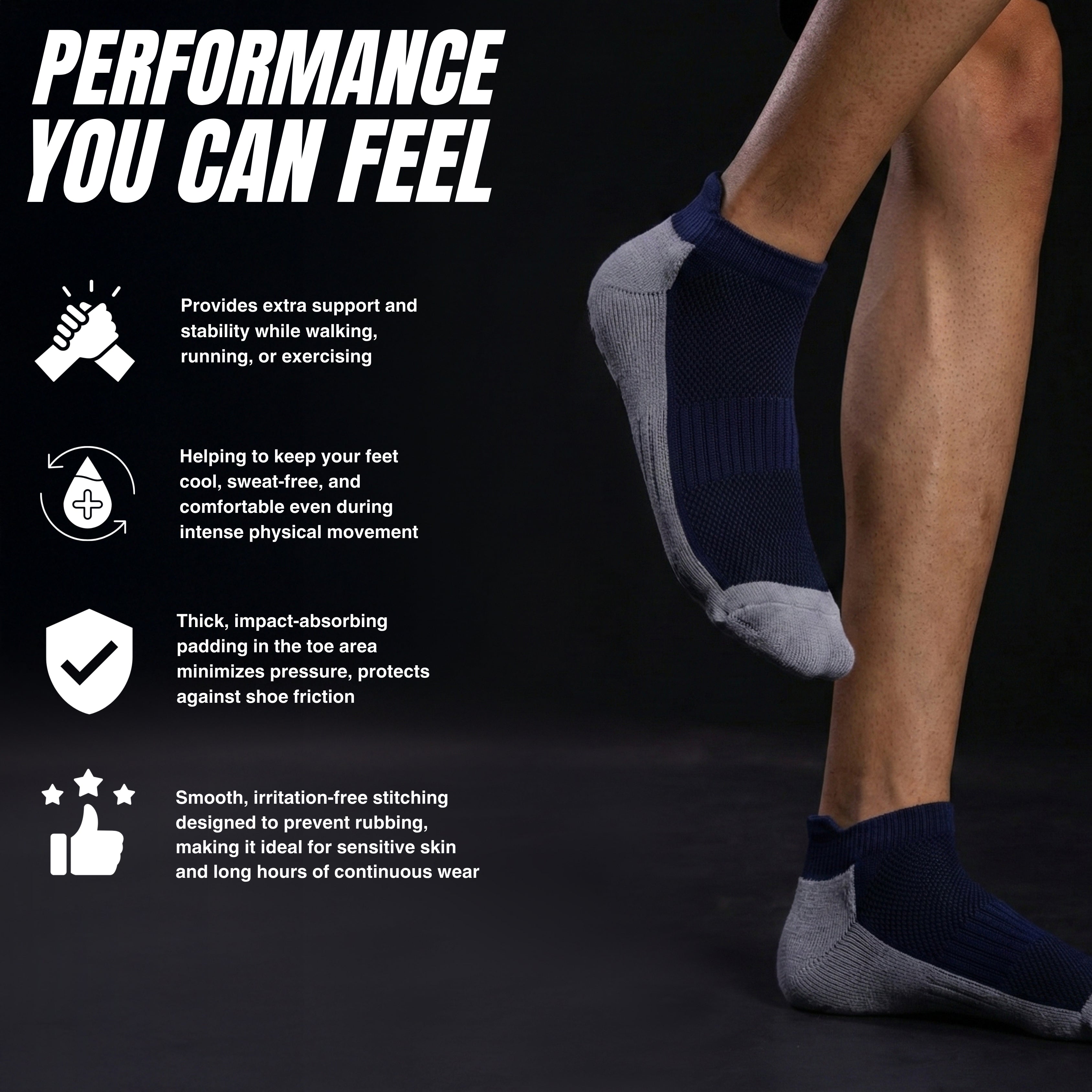 Gripflow Yoga Socks – Non Slip Anti Skid Grip, Cushioned Cotton Comfort (Unisex)