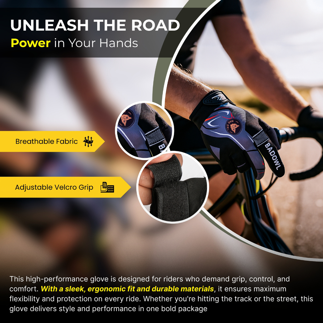 BADOWL Motoflex Bike Riding Gloves for Men and Women