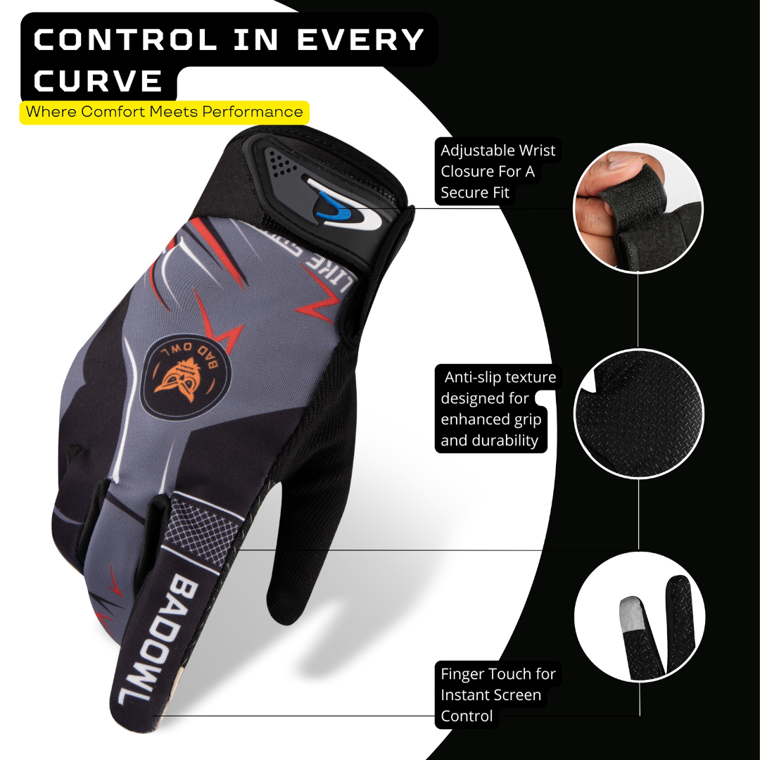 BADOWL Motoflex Bike Riding Gloves for Men and Women