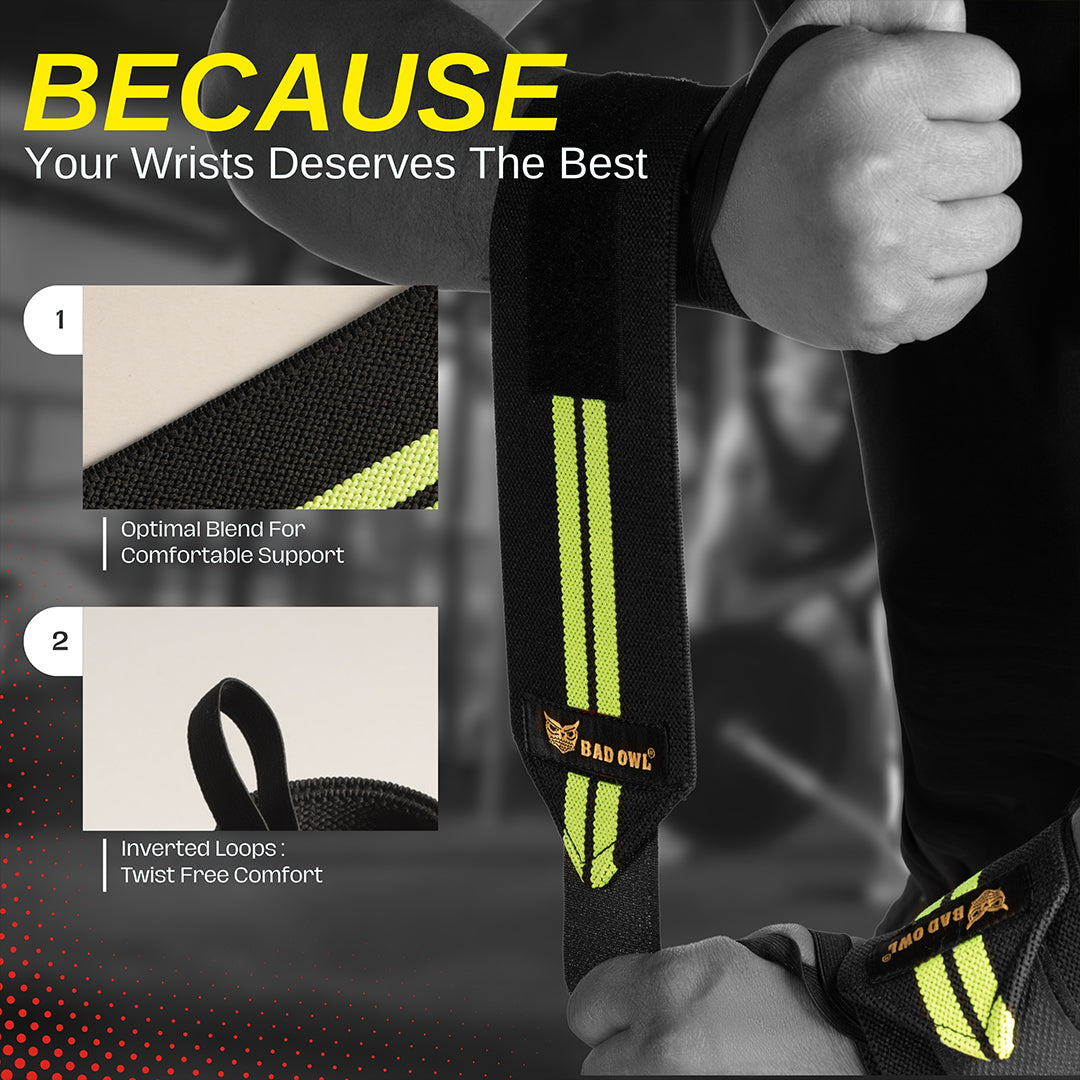 Bad OWL Wrist Support for Gym & Fitness Green