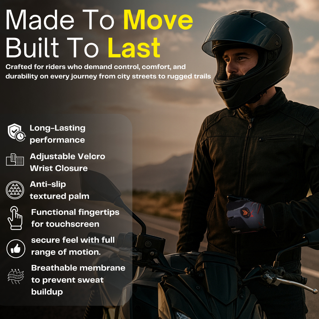 BADOWL Motoflex Bike Riding Gloves for Men and Women