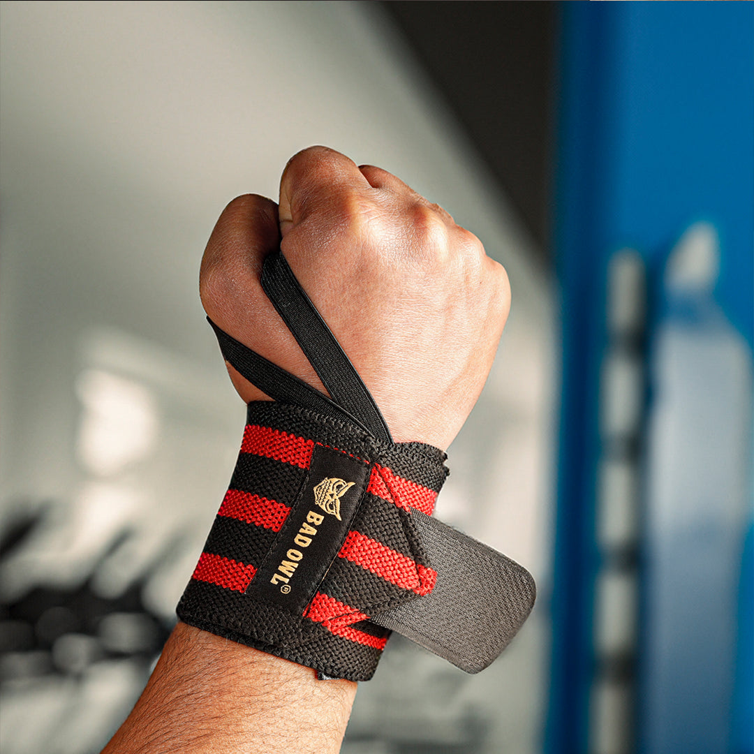 Bad OWL Wrist Support for Gym & Fitness  Red