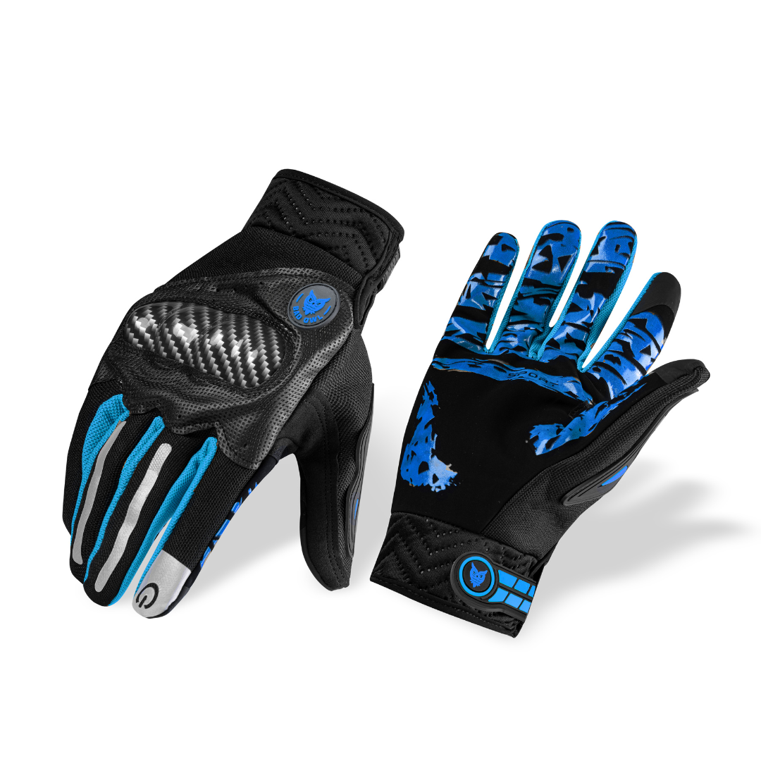 BADOWL Carbon Fiber PVC Knuckle Protection Riding Gloves