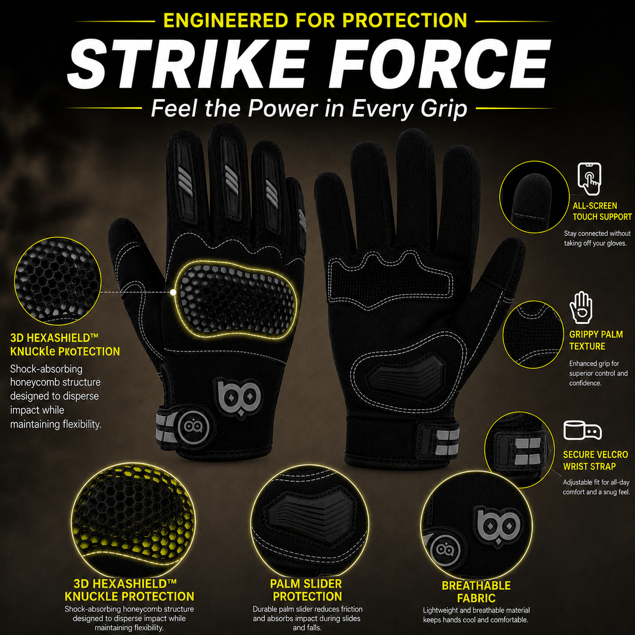 Hexa Gloves | Professional-Grade Protection for Riders